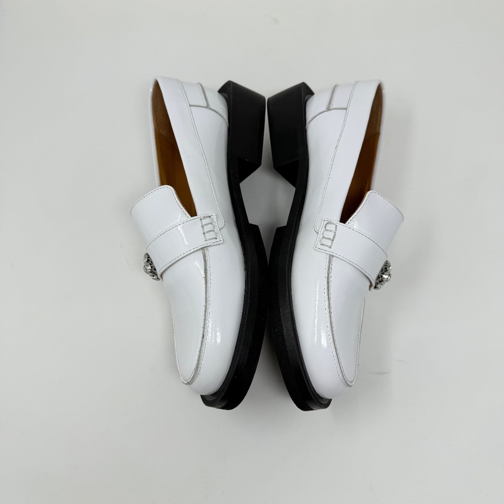 Ganni White Leather Loafers with Silver-tone Medallion - Picture 13 of 15